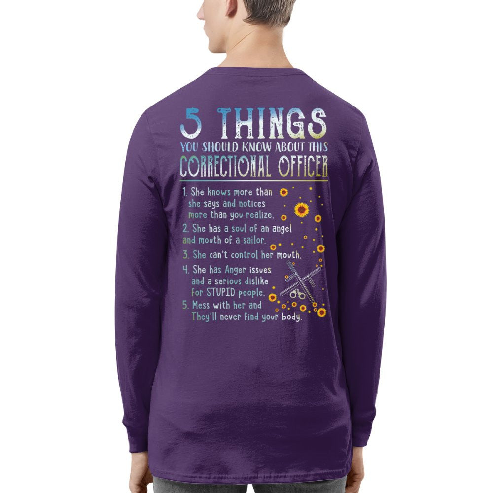 5 Things You Should Know About This Correctional Officer - Funny Design T-Shirt, Hoodie & More - grunx260804-0056