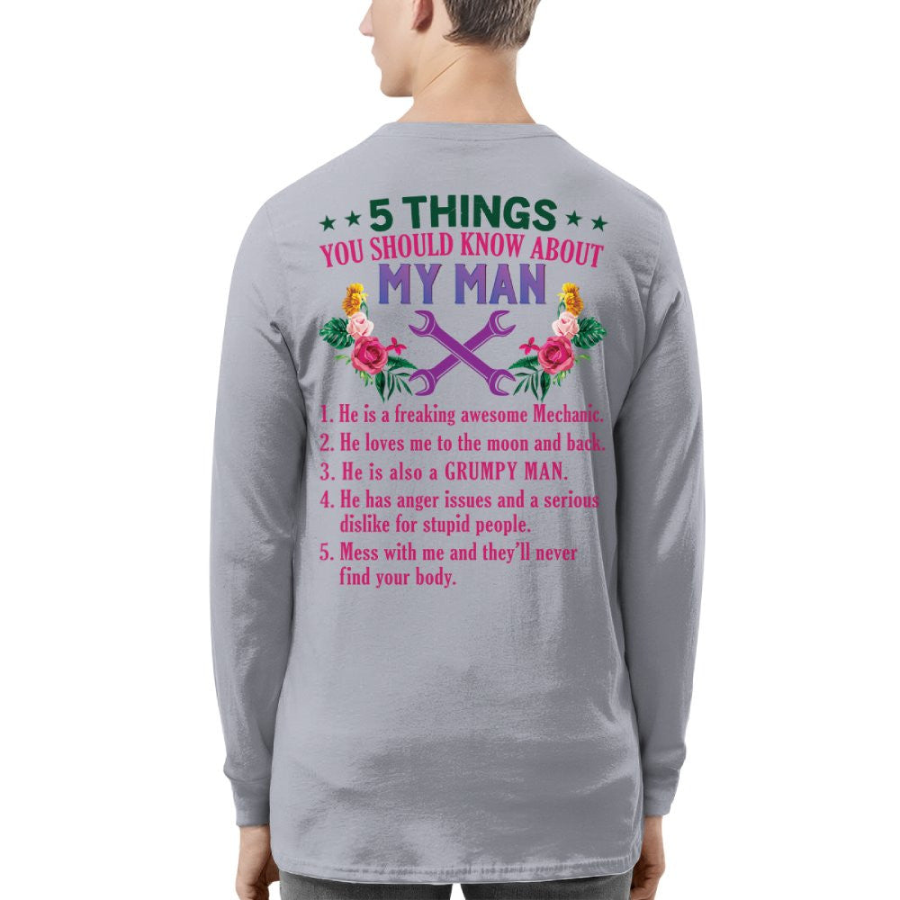 5 Things You Should Know - Mechanic Husband Humor T-Shirt, Hoodie & More - grunx260804-0045