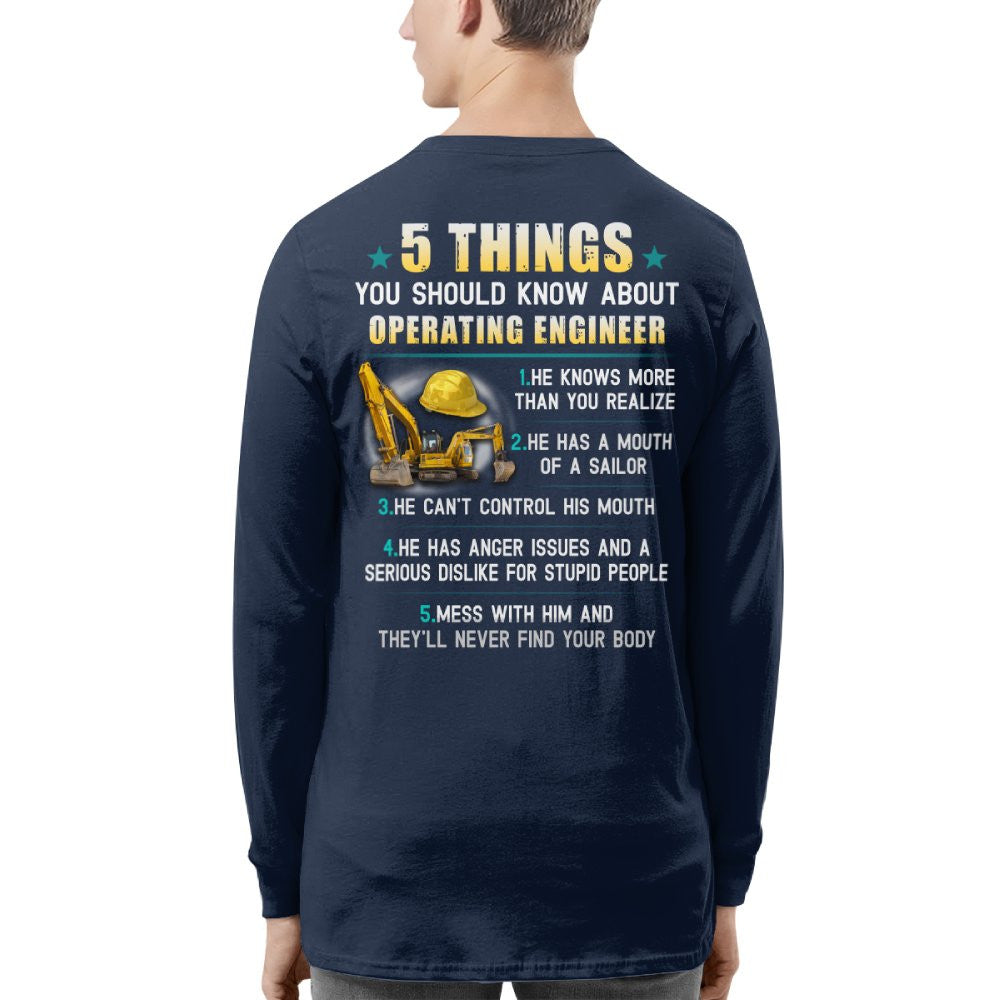 5 Things You Should Know - Operating Engineer Humor T-Shirt Hoodie & More - grunx260804-0053