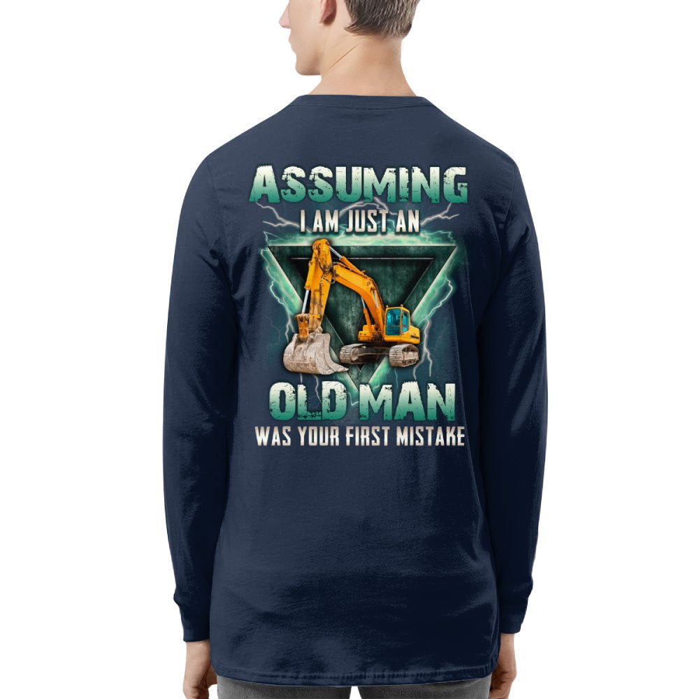 Assuming I'm Just An Old Man Operator Apparel - Excavator T-Shirt Hoodie & More - grunx260804-0222