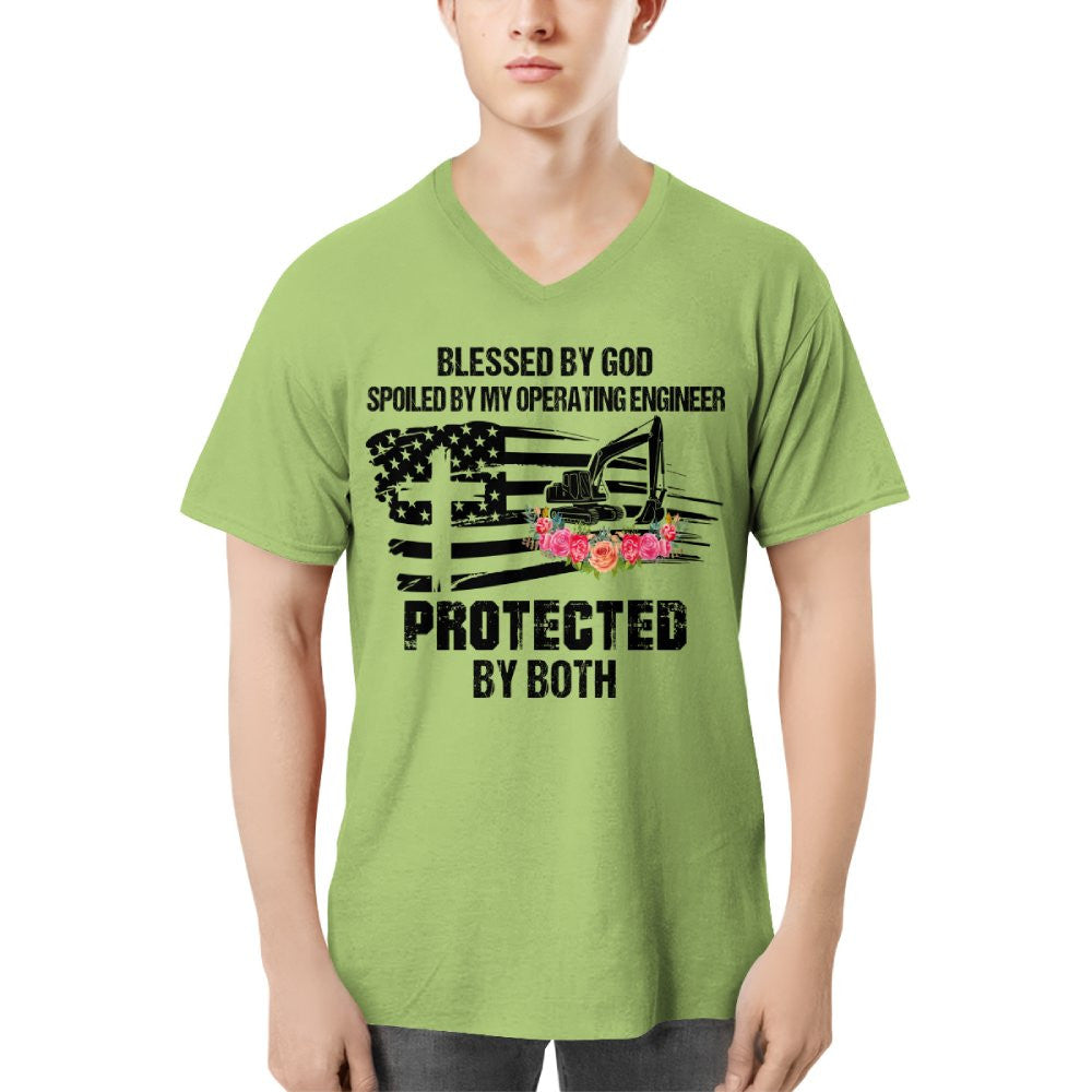 Blessed By God Protected By My Operating Engineer T-Shirt Hoodie & More - grunx260804-0181
