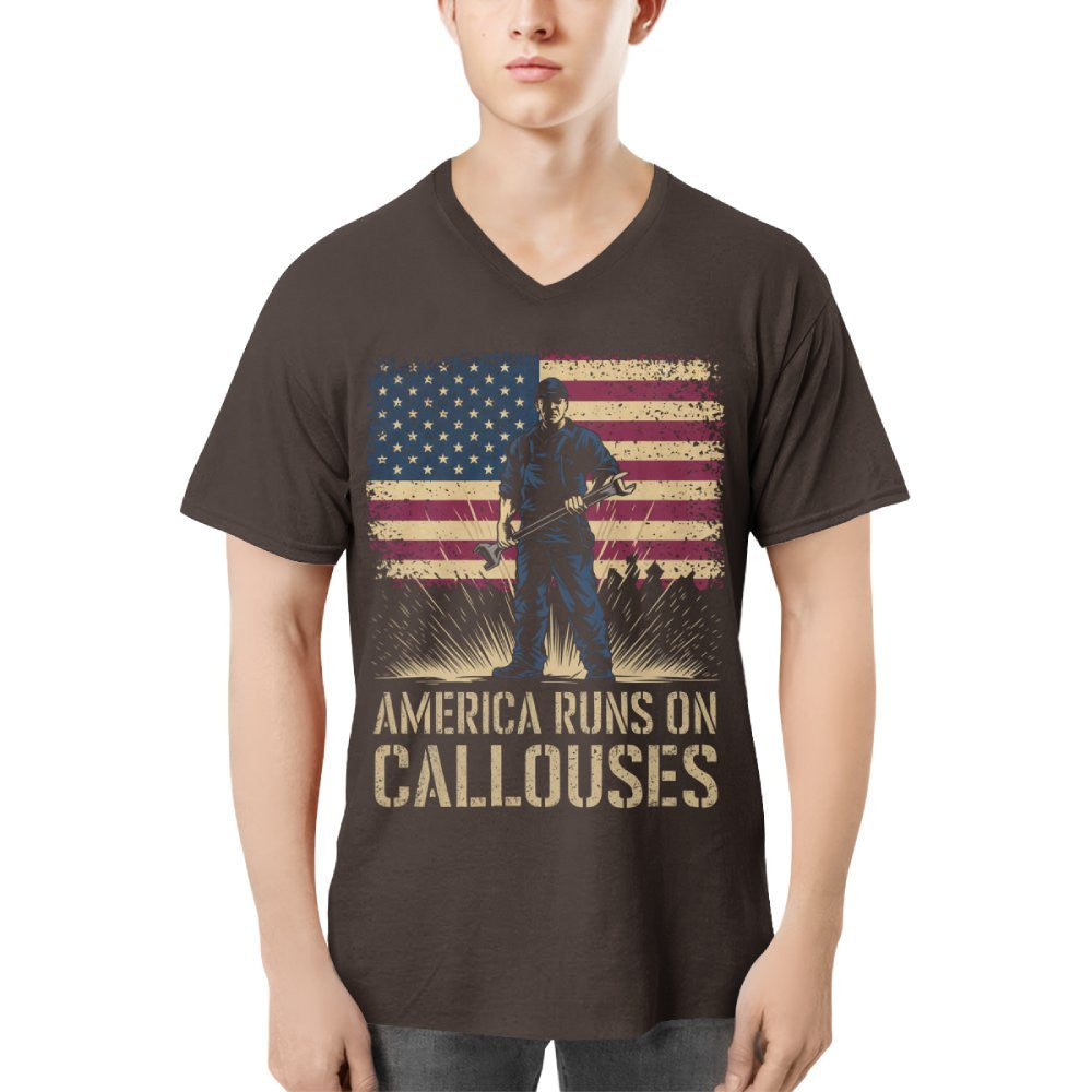 America Runs On Callouses - Blue Collar Worker T-Shirt, Hoodie & More - grunx260804-0119