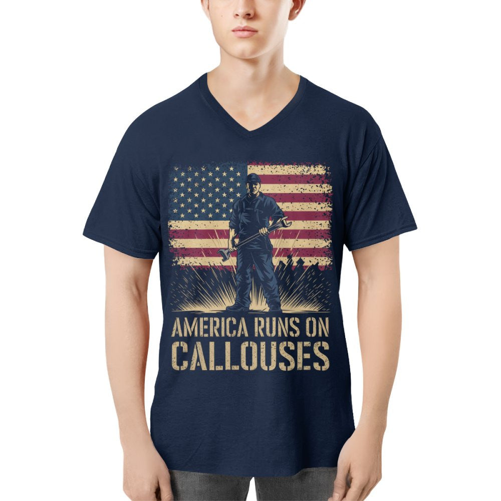 America Runs On Callouses - Blue Collar Worker T-Shirt, Hoodie & More - grunx260804-0119