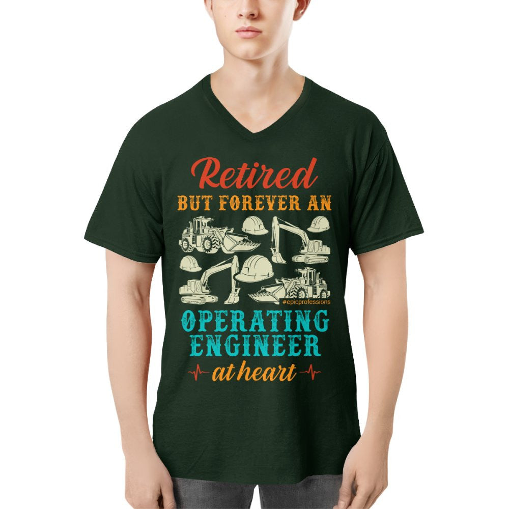 Retired But Forever Operating Engineer - Work Pride T-Shirt Hoodie & More - grunx260804-0229
