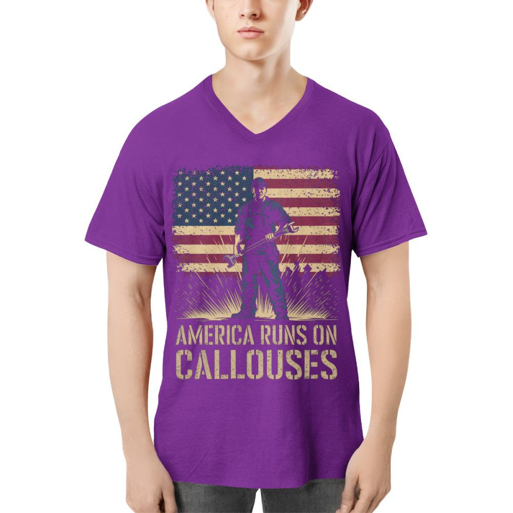 America Runs On Callouses - Blue Collar Worker T-Shirt, Hoodie & More - grunx260804-0119