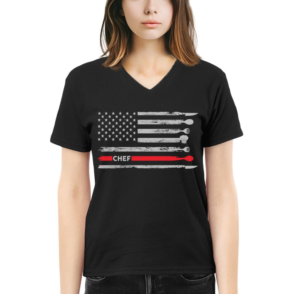 American Flag Chef Apparel - Patriotic Kitchen Crew T-Shirt, Hoodie & More - grunx260804-0143