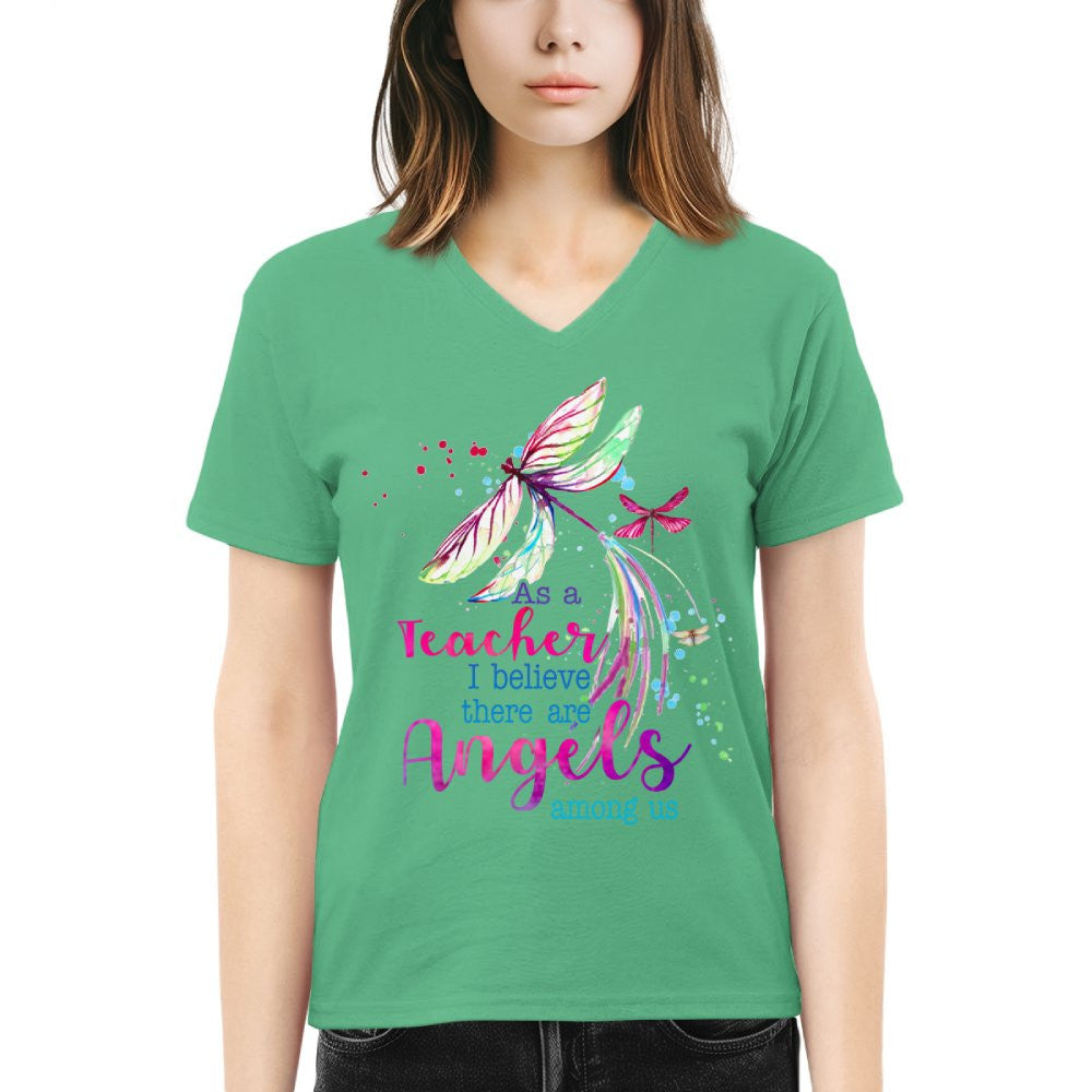 Angels Among Us - Watercolor Dragonfly Teacher T-Shirt, Hoodie & More - grunx260804-0156