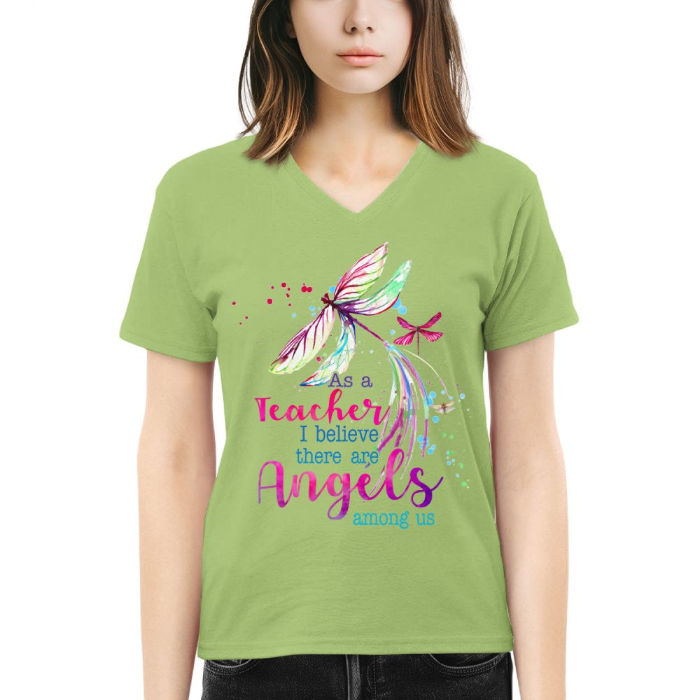 Angels Among Us - Watercolor Dragonfly Teacher T-Shirt, Hoodie & More - grunx260804-0156
