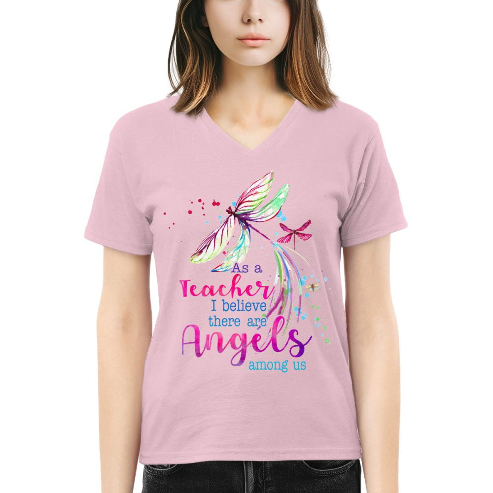Angels Among Us - Watercolor Dragonfly Teacher T-Shirt, Hoodie & More - grunx260804-0156