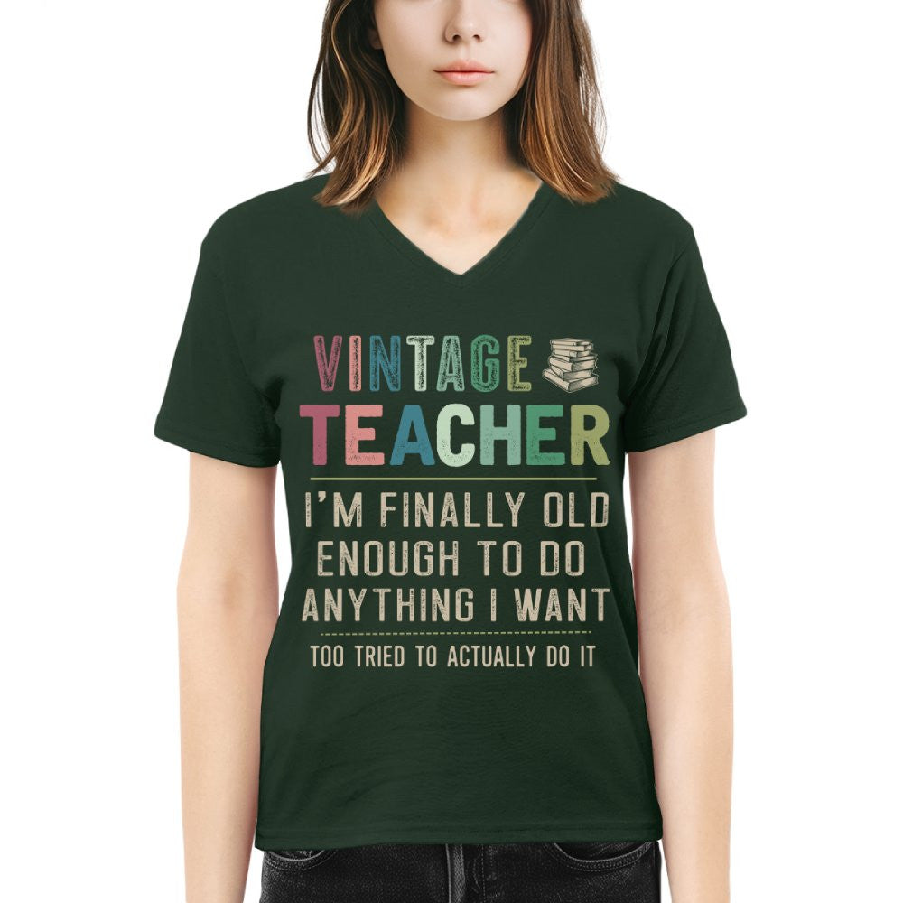 Vintage Teacher - Funny Aging Educator Quote T-Shirt, Hoodie & More - grunx260804-0065