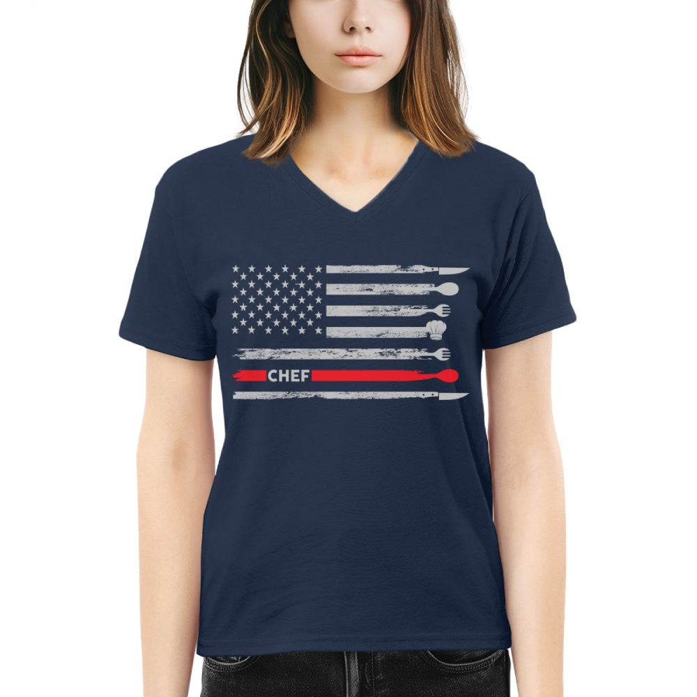 American Flag Chef Apparel - Patriotic Kitchen Crew T-Shirt, Hoodie & More - grunx260804-0143