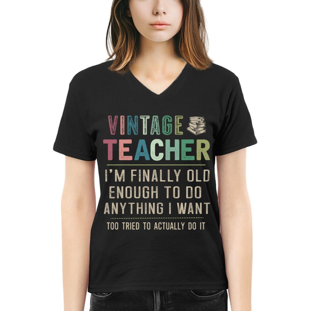 Vintage Teacher - Funny Aging Educator Quote T-Shirt, Hoodie & More - grunx260804-0065