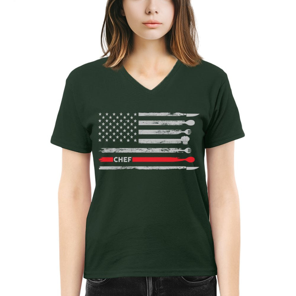 American Flag Chef Apparel - Patriotic Kitchen Crew T-Shirt, Hoodie & More - grunx260804-0143