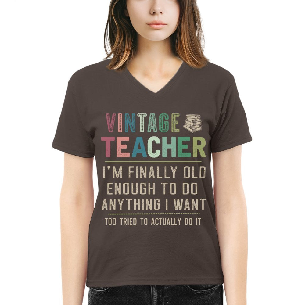 Vintage Teacher - Funny Aging Educator Quote T-Shirt, Hoodie & More - grunx260804-0065