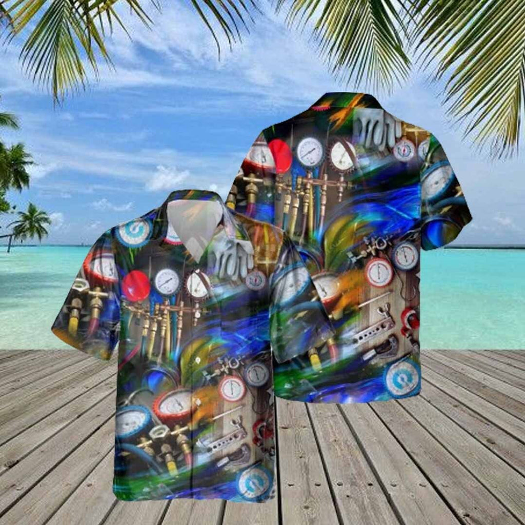 Awesome HVAC Tech - AOP Pocket Hawaiian Shirt - grunx260804-0216