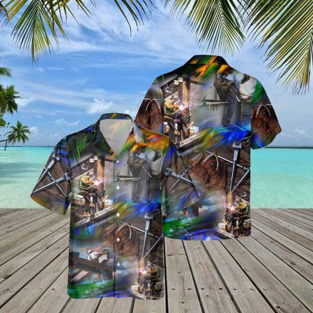Awesome Ironworker - AOP Pocket Hawaiian Shirt - grunx260804-0278