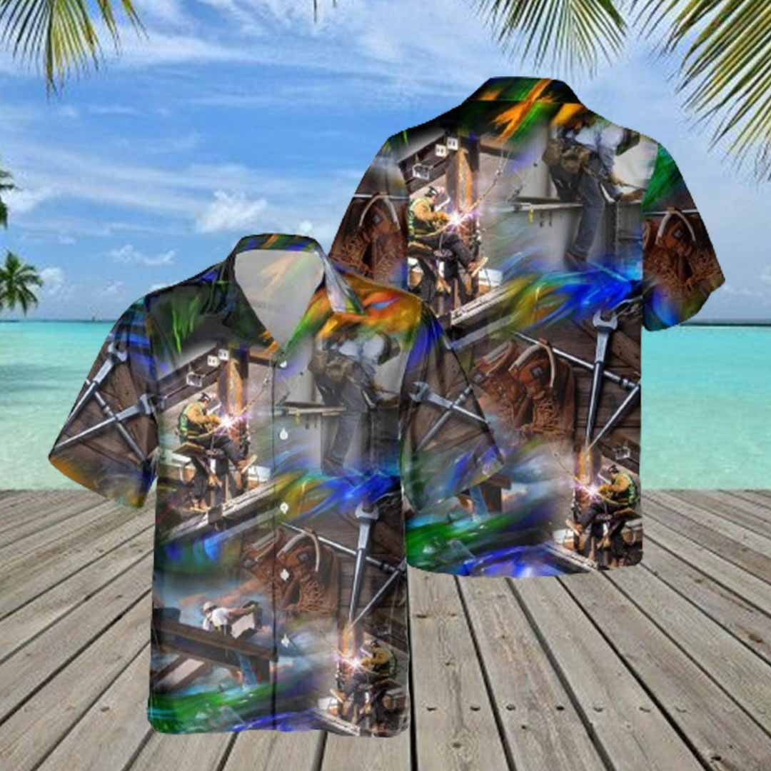 Awesome Ironworker - AOP Pocket Hawaiian Shirt - grunx260804-0280