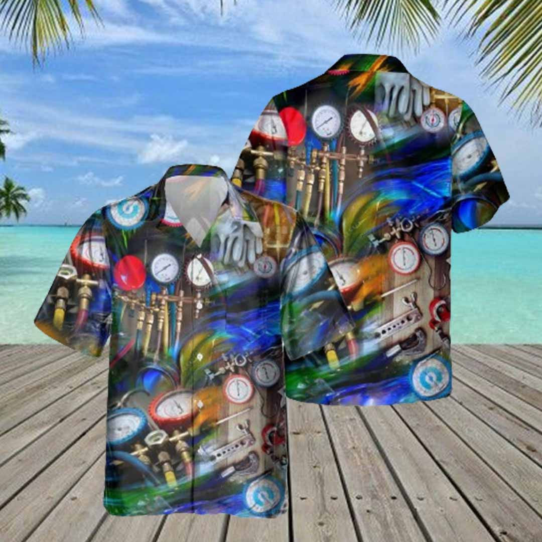 Awesome HVAC Tech - AOP Pocket Hawaiian Shirt - grunx260804-0218