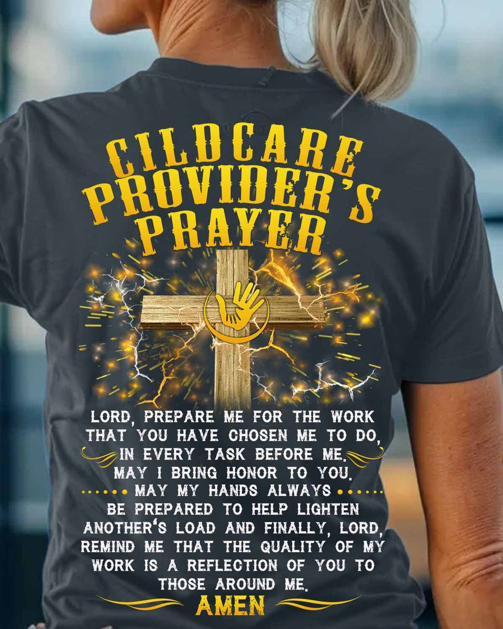 Awesome Childcare Provider's Prayer-T-shirt-#F220624EVTAS6BCHPRZ4