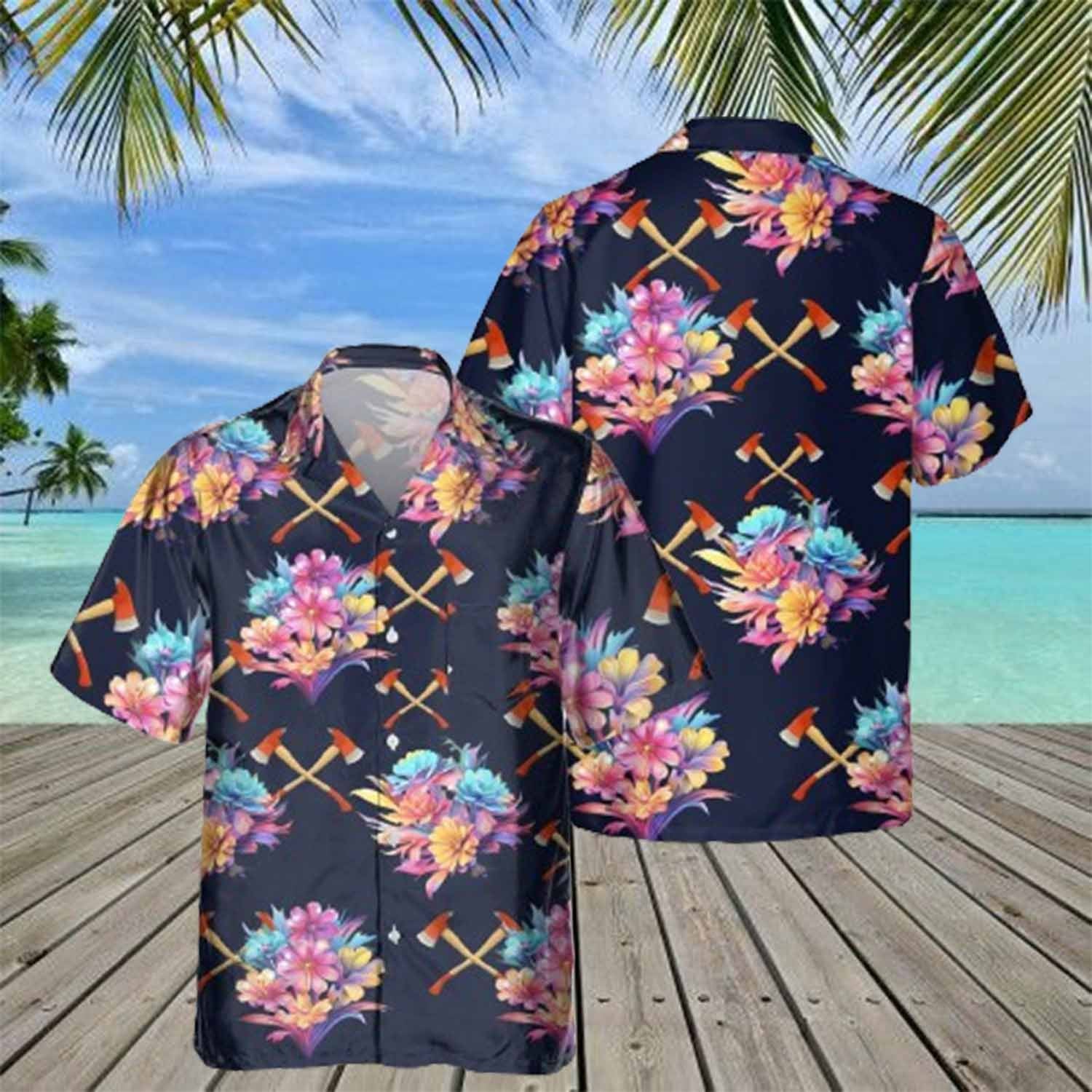 Awesome Firefighter- AOP Pocket Hawaiian Shirt - grunx260804-0121