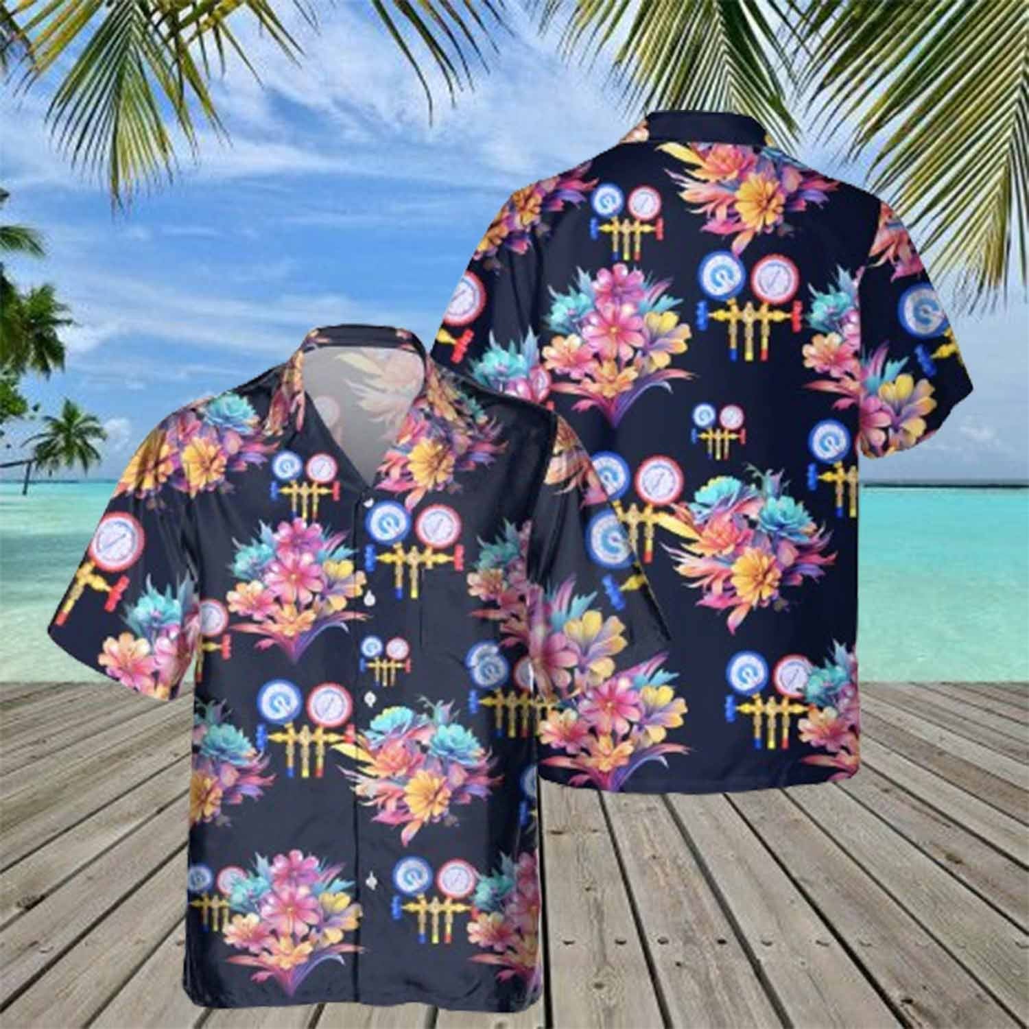 Awesome HVAC TECH- AOP Pocket Hawaiian Shirt - grunx260804-0205