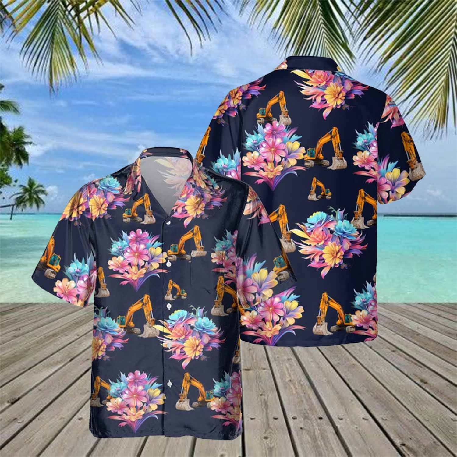 Awesome Heavy Equipment Operator- AOP Pocket Hawaiian Shirt - grunx260804-0172