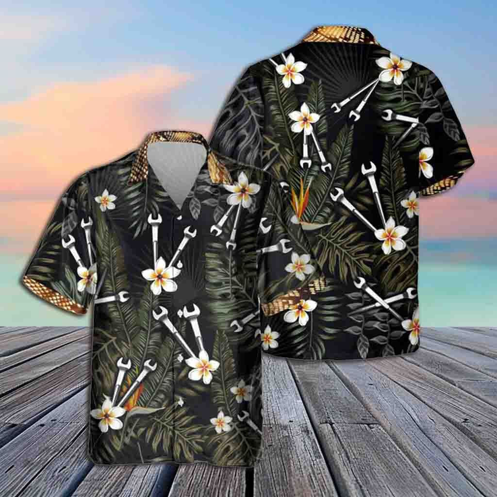 Awesome Ironworker - AOP Pocket Hawaiian Shirt - grunx260804-0271