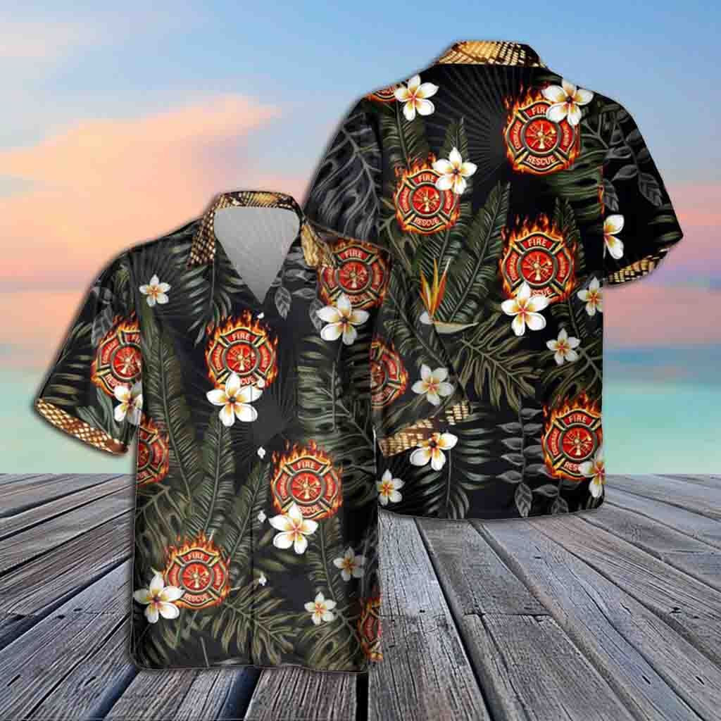 Awesome Firefighter - AOP Pocket Hawaiian Shirt - grunx260804-0123
