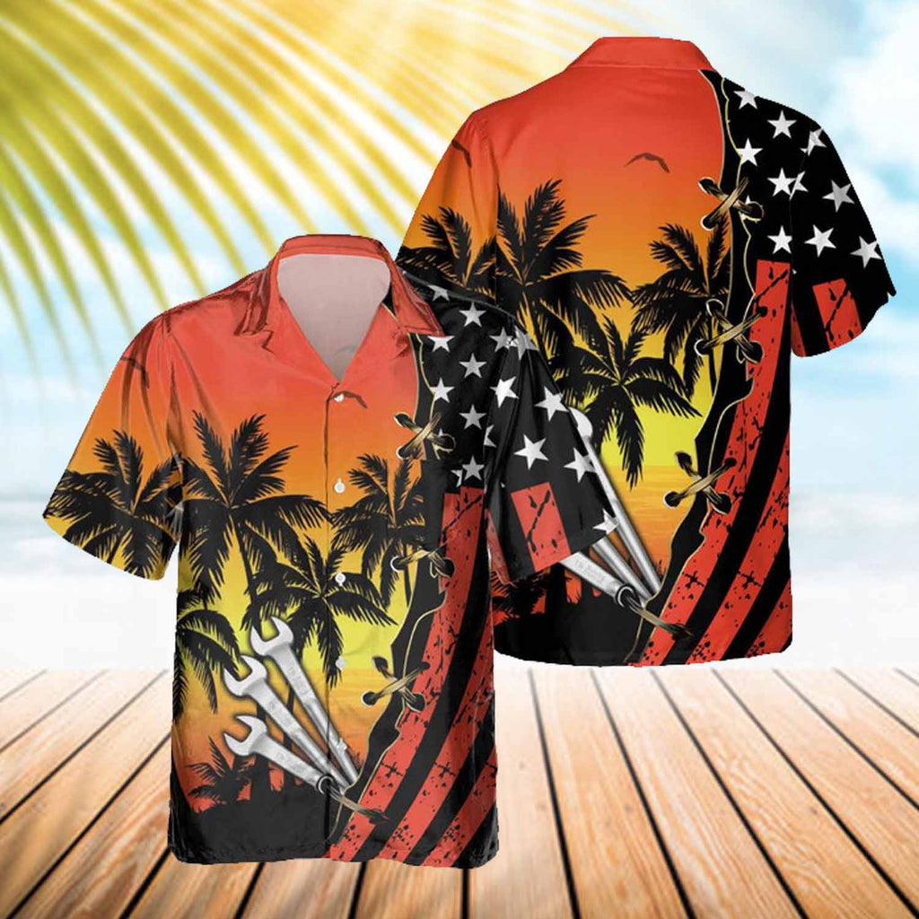 Awesome Ironworker - AOP Pocket Hawaiian Shirt - grunx260804-0273