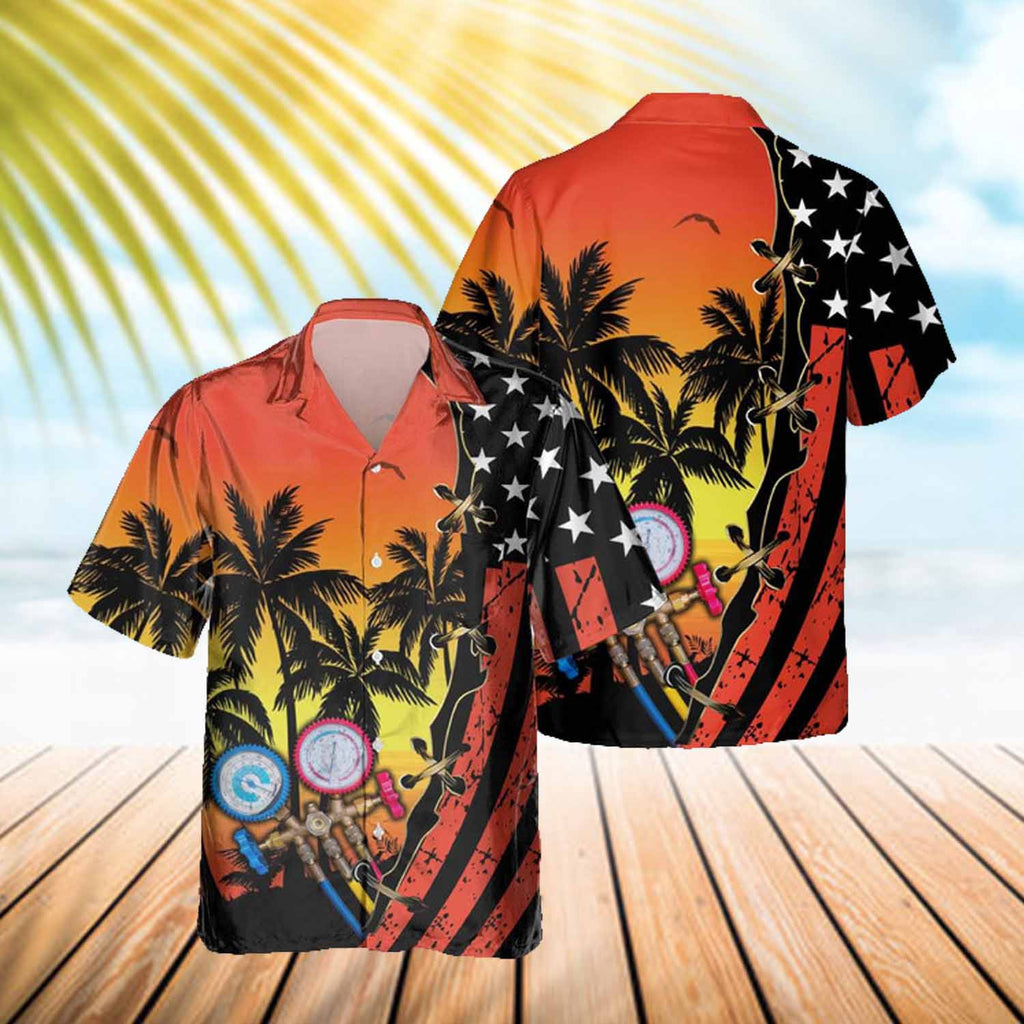 Awesome HVAC Tech- AOP Pocket Hawaiian Shirt - grunx260804-0209