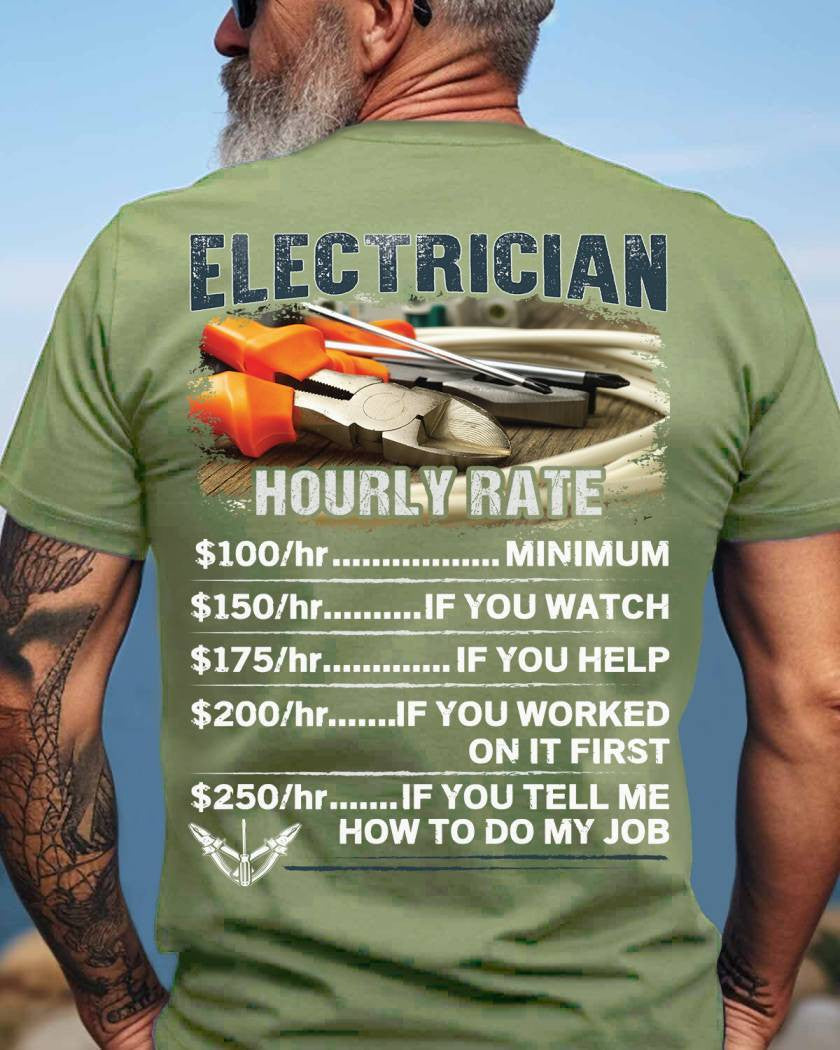 Awesome Electrician Hourly Rate-T-shirt - grunx260804-0062
