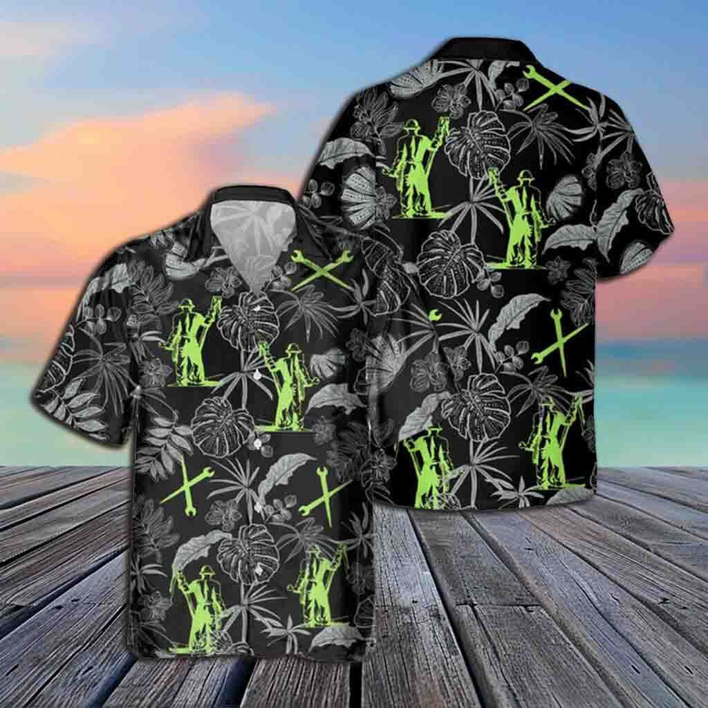 Awesome Ironworker - AOP Pocket Hawaiian Shirt - grunx260804-0274