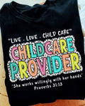 Awesome Childcare Provider-T-shirt-#F160724WILINY4FCHPRZ4