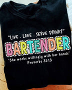 Awesome Bartender-T-shirt-#F190724WILINY4FBARTZ4