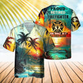 Awesome Firefighter - AOP Pocket Hawaiian Shirt - grunx260804-0132