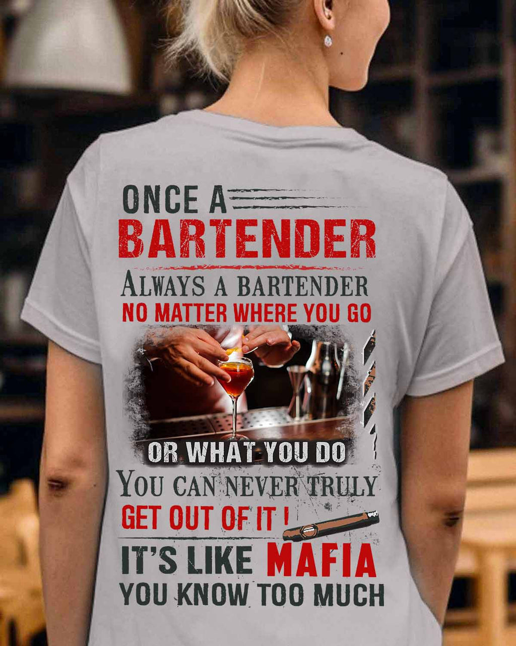 Awesome Bartender It's like mafia-T-shirt - grunx260804-0263