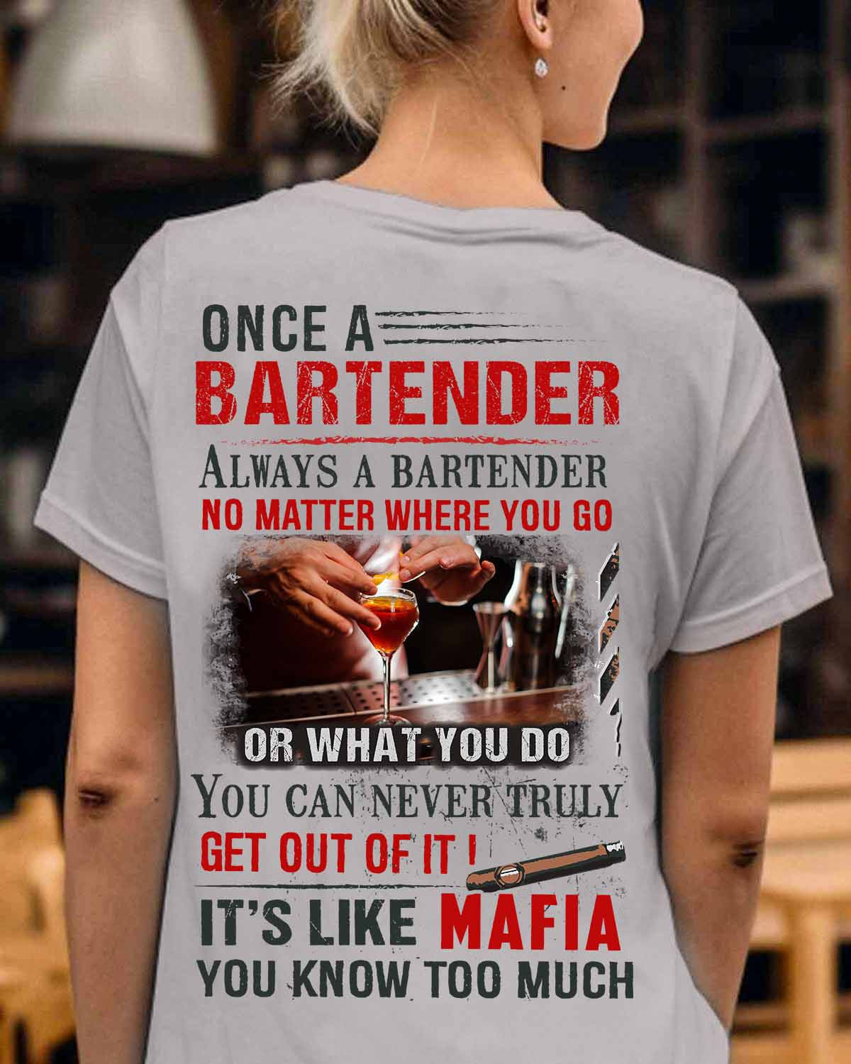 Awesome Bartender It's like mafia-T-shirt - grunx260804-0263