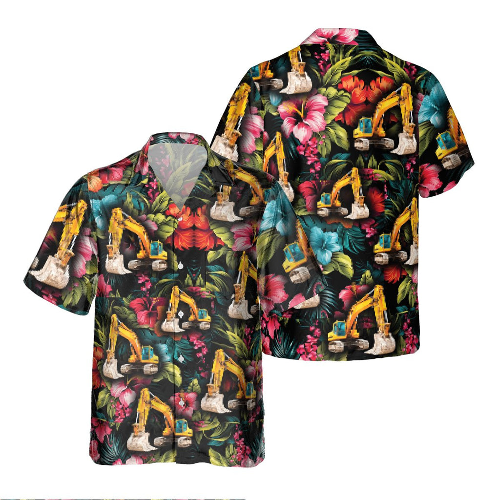 Awesome Heavy Equipment Operator- AOP Pocket Hawaiian Shirt - grunx260804-0175
