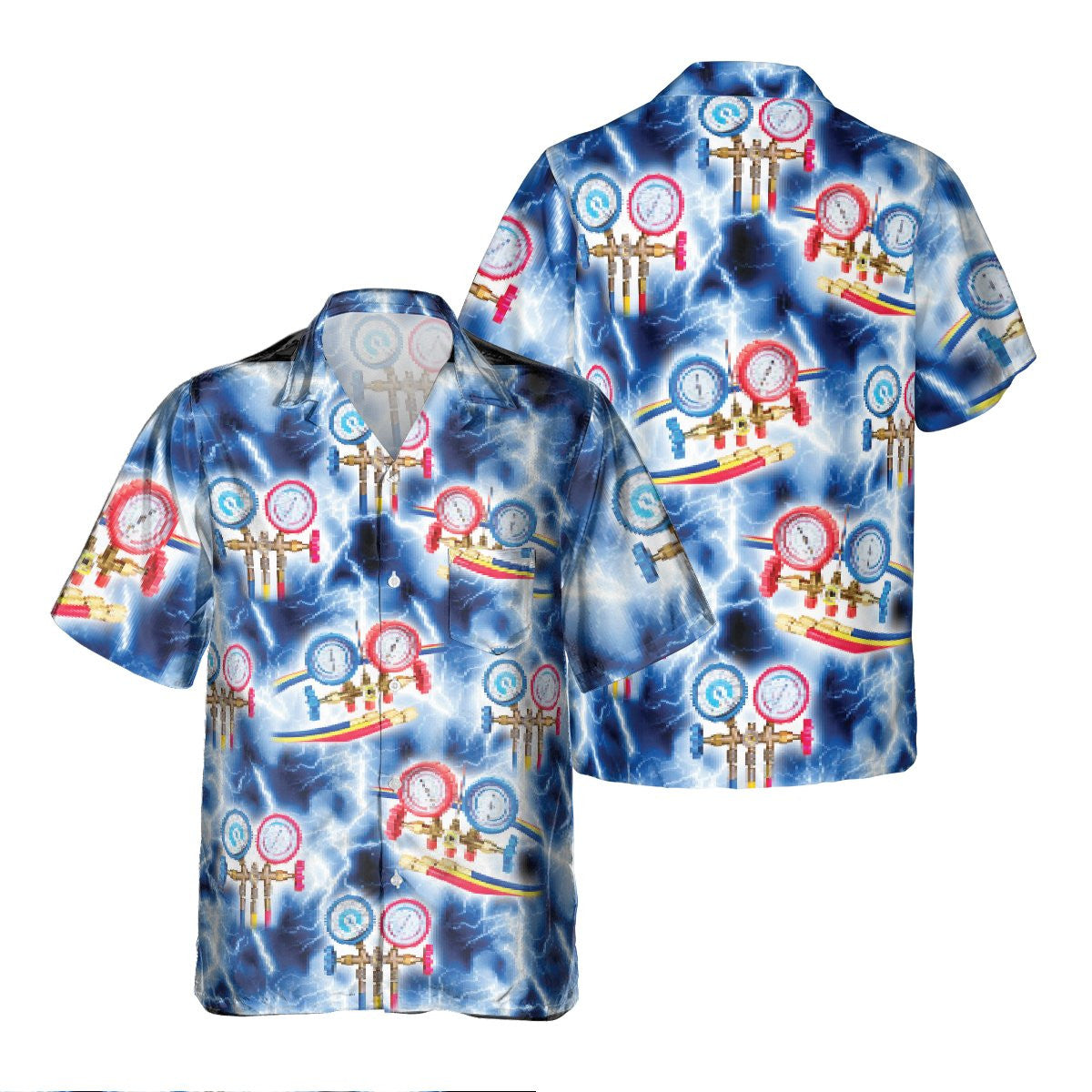 Awesome HVAC Tech- AOP Pocket Hawaiian Shirt - grunx260804-0201