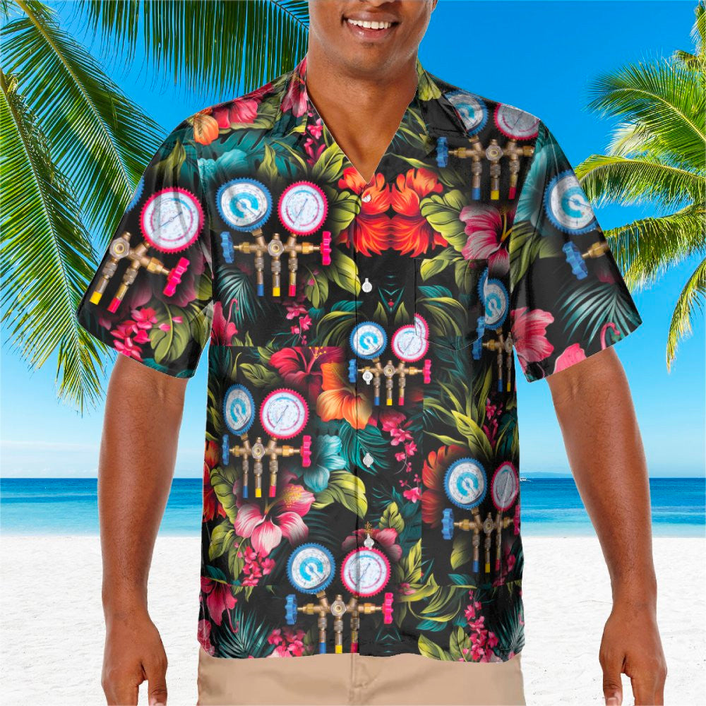 Awesome HVAC Tech- AOP Pocket Hawaiian Shirt - grunx260804-0202