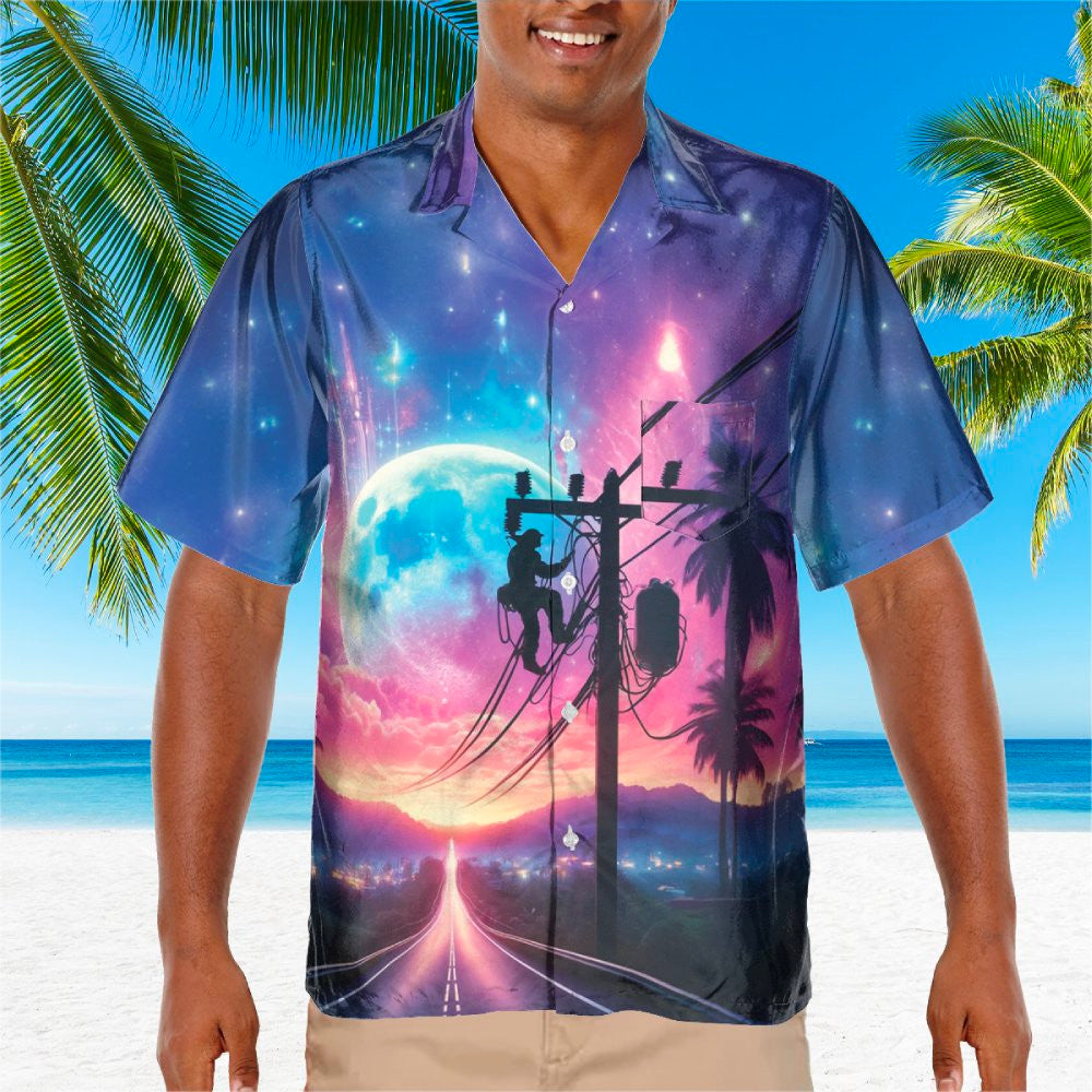 Awesome Lineman- AOP Pocket Hawaiian Shirt - grunx260804-0331
