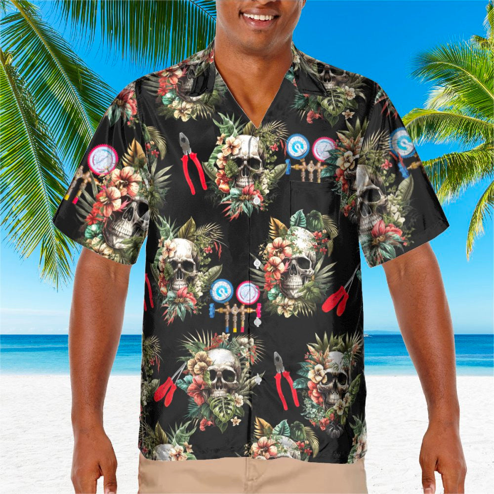 Awesome HVAC Tech- AOP Pocket Hawaiian Shirt - grunx260804-0215