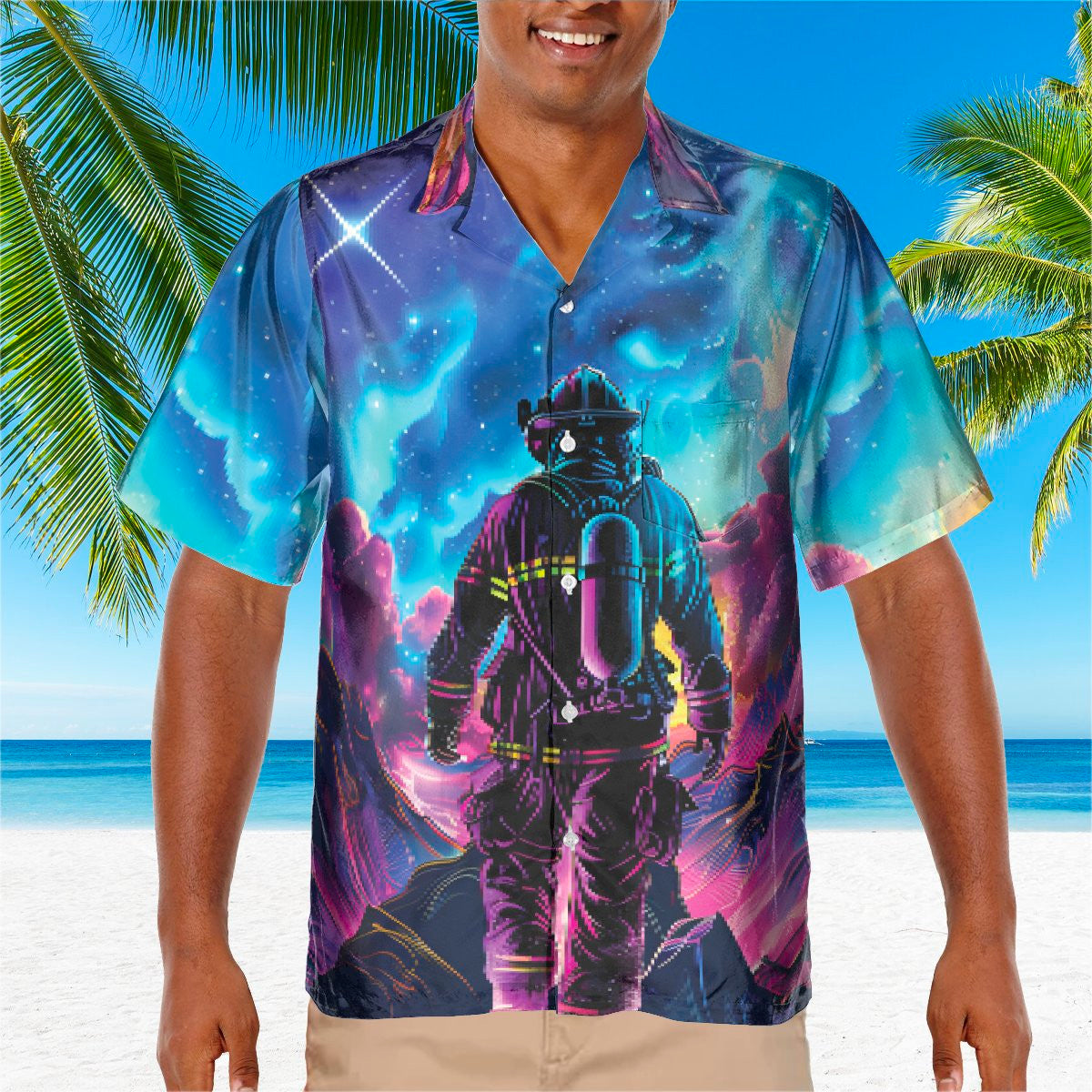 Awesome Firefighter- AOP Pocket Hawaiian Shirt - grunx260804-0120