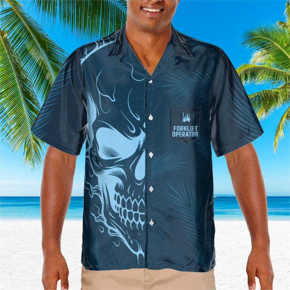 Awesome Forklift Operator- AOP Pocket Hawaiian Shirt - grunx260804-0161