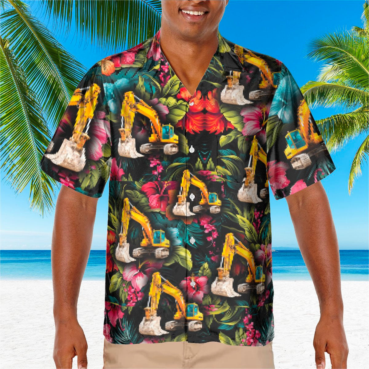 Awesome Heavy Equipment Operator- AOP Pocket Hawaiian Shirt - grunx260804-0175