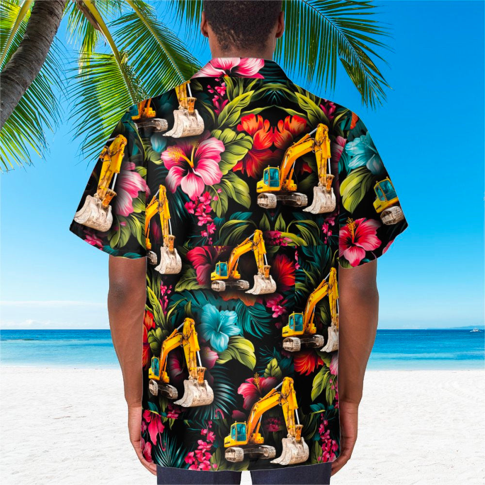 Awesome Heavy Equipment Operator- AOP Pocket Hawaiian Shirt - grunx260804-0171