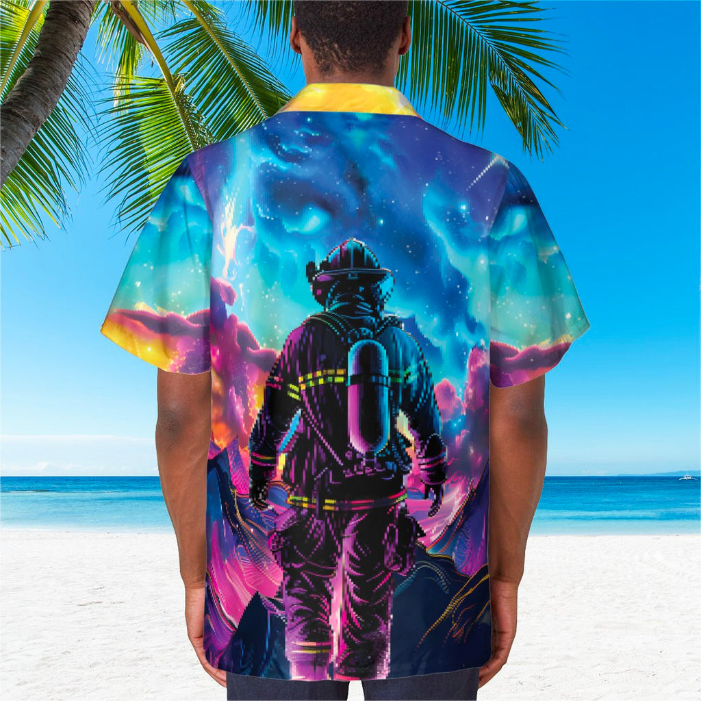 Awesome Firefighter- AOP Pocket Hawaiian Shirt - grunx260804-0120