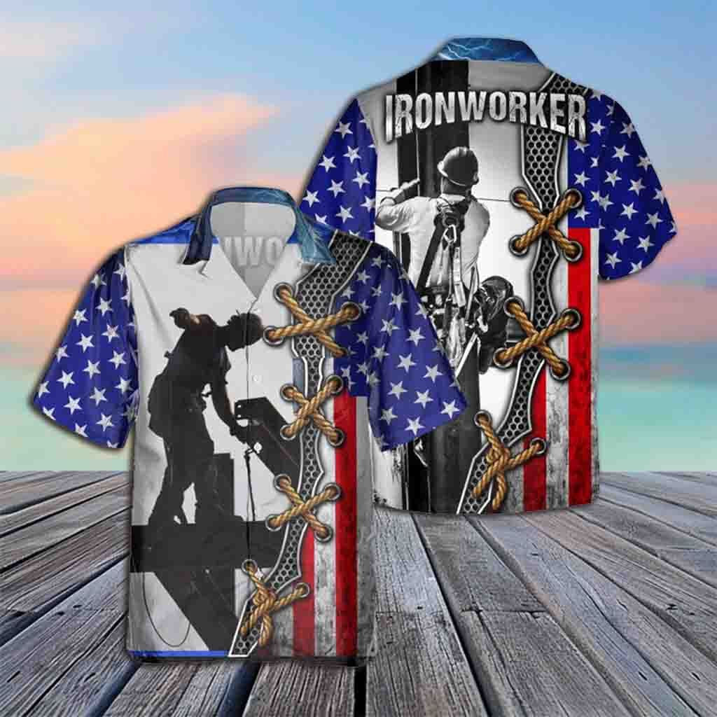 Awesome Ironworker- AOP Pocket Hawaiian Shirt - grunx260804-0286