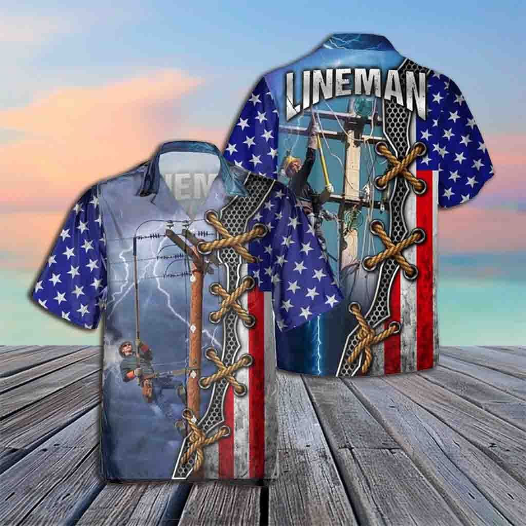 Awesome Lineman- AOP Pocket Hawaiian Shirt - grunx260804-0335