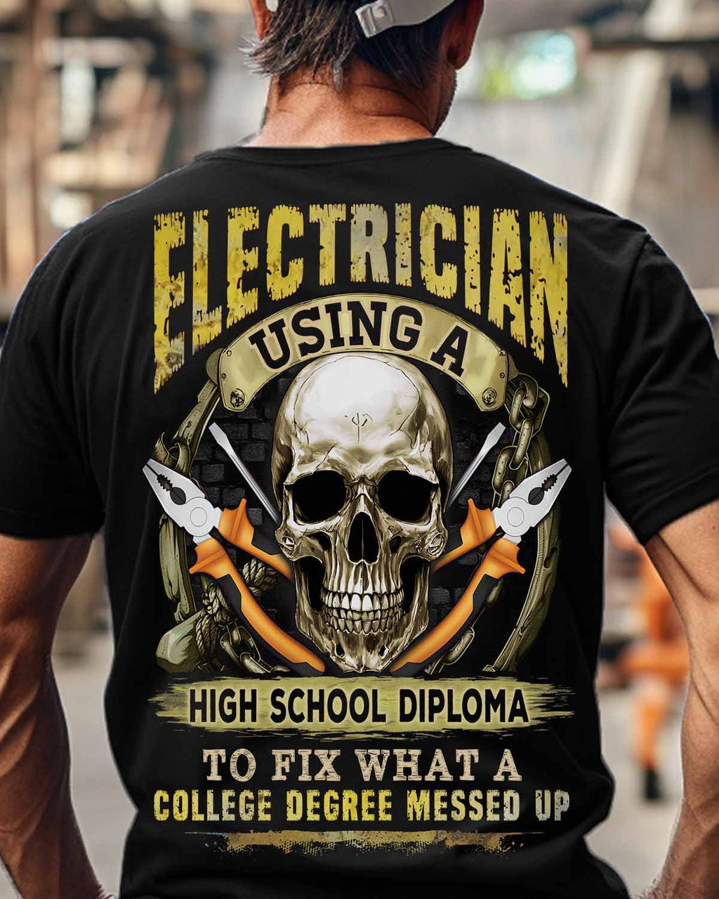 Awesome Electrician using a high school diploma-T-shirt - grunx260804-0087